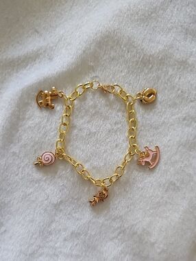 Gold-Tone Baby Girl Charm Bracelet